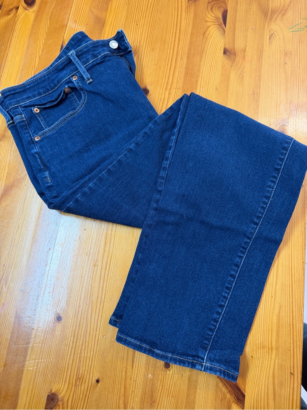 Gap Classic Straight High Rise Jeans Size 18/34R Women Plus Blue Denim Stretch